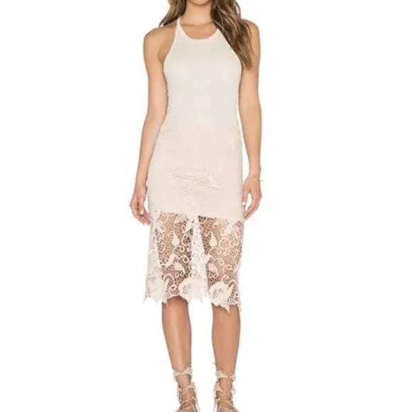 Free People | Dresses | Free People Nora Lace Overlay Racerback Tank Dress  Size Large | Poshmark